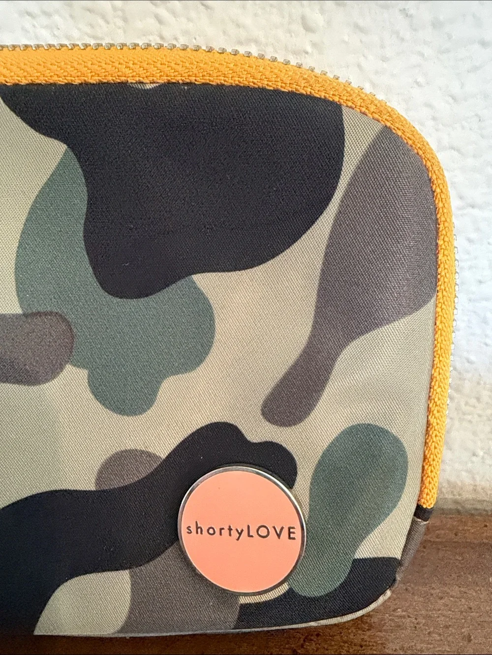 ShortyLOVE Camo Wristlet Wallet Pouch with Orange Trim